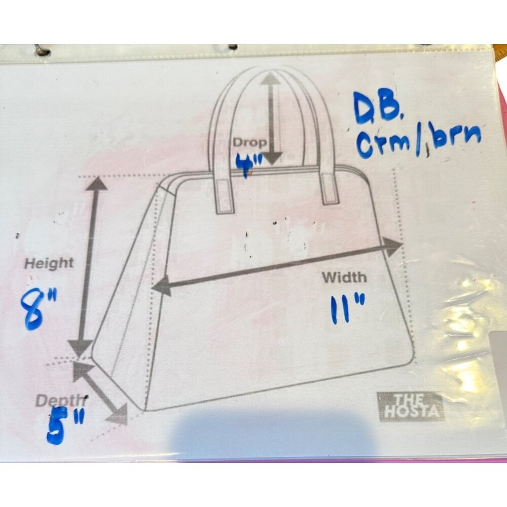 Vintage Dooney & Bourke Two Tone Taupe Saddle Pebbled Leather Satchel Bag - Picture 14 of 14